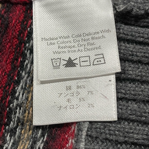 Eddie Bauer Fair Isle Wool Angora Blend Womens Sweater Button Front Cowl Neck XL - Picture 8 of 11